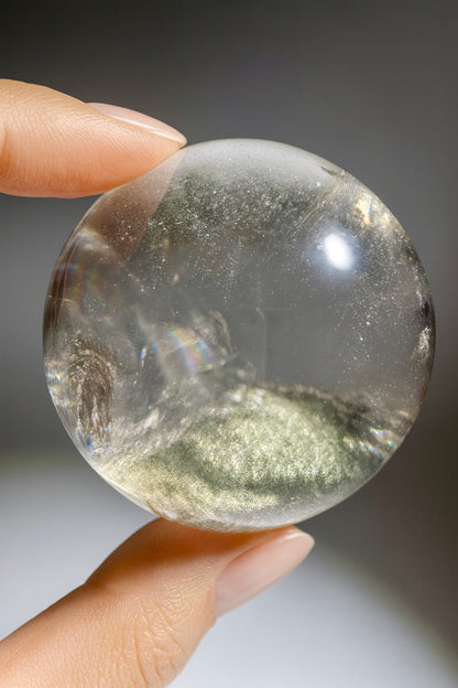 Lodolith Gartenquarz Kugel – 5.1 cm, 198 g 🌿✨