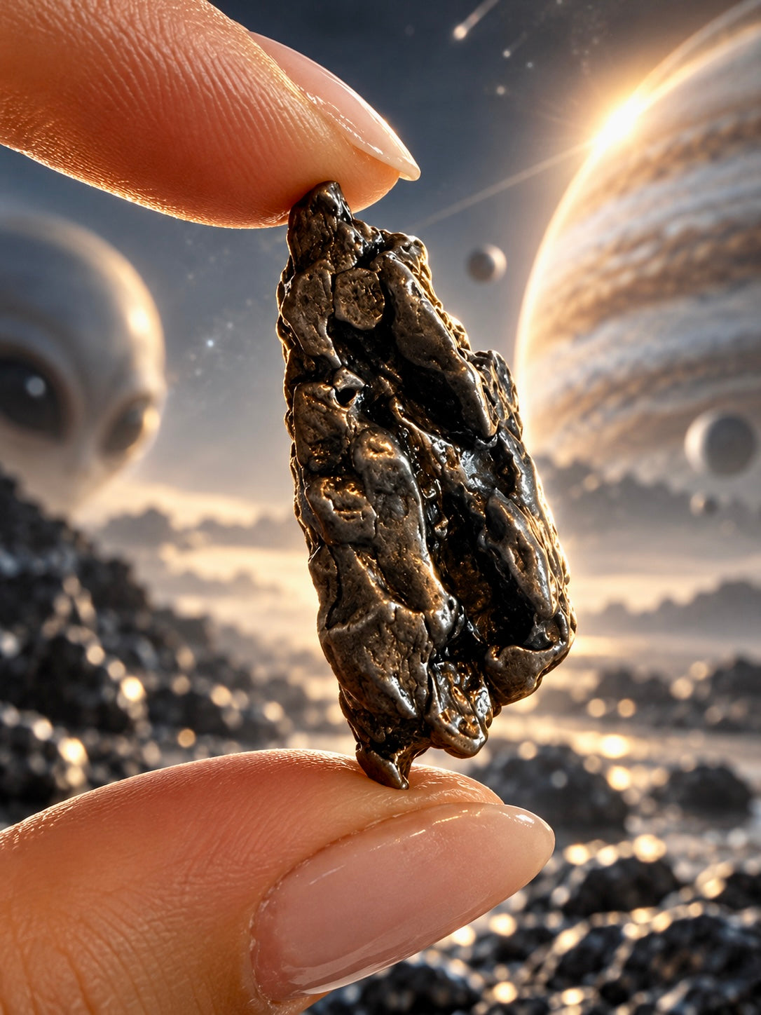 Echter Campo del Cielo Meteorit – Sternschnuppe aus dem All mit Echtheitszertifikat