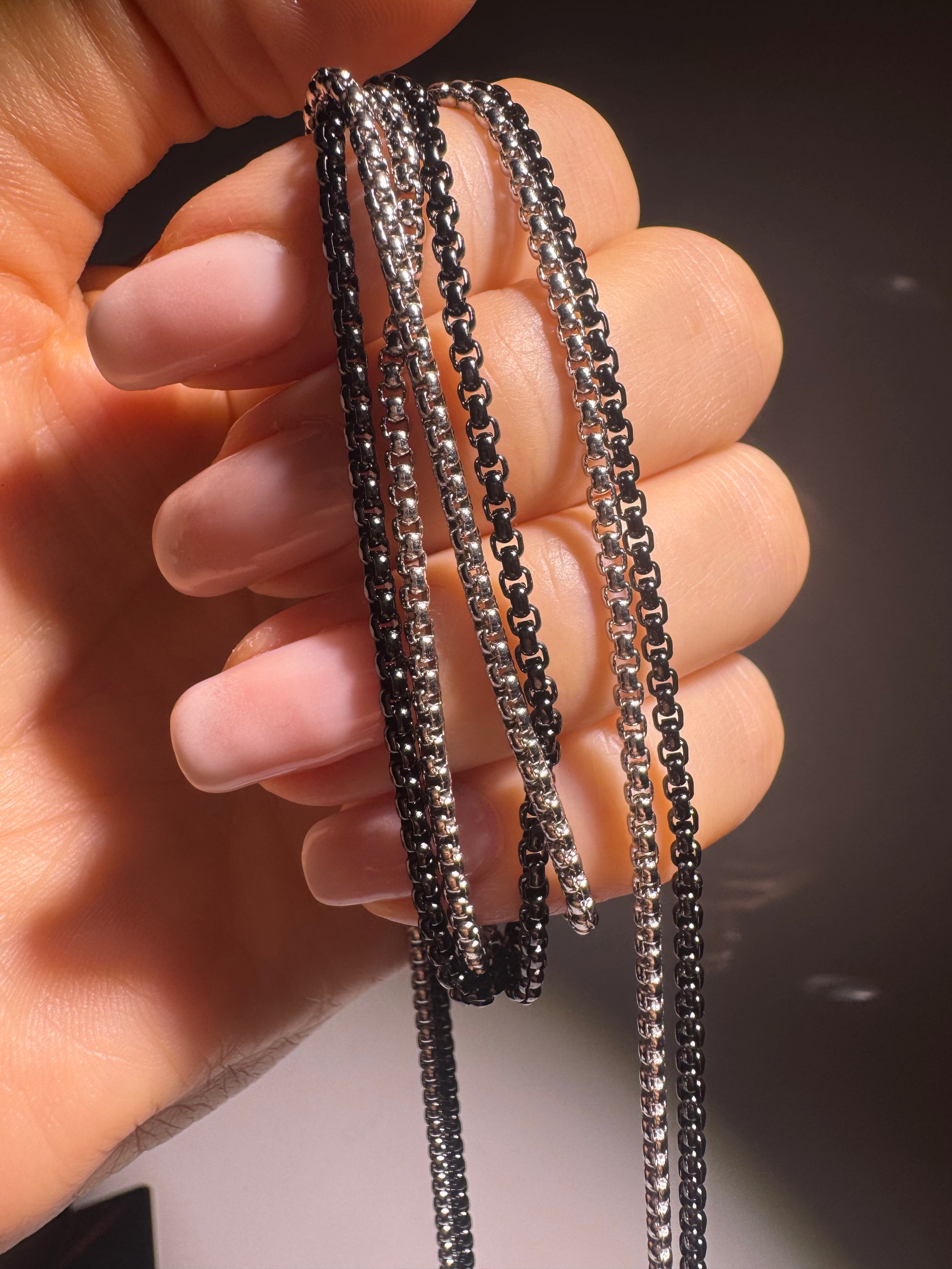 Edelstahl Bomberkette 69 cm – Silber oder Schwarz, edel & robust