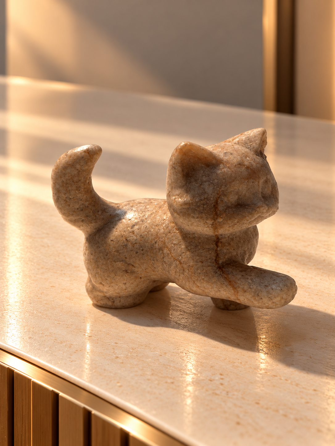 Edelstein Katze als Geschenk – 5,7 cm, ca. 100 g