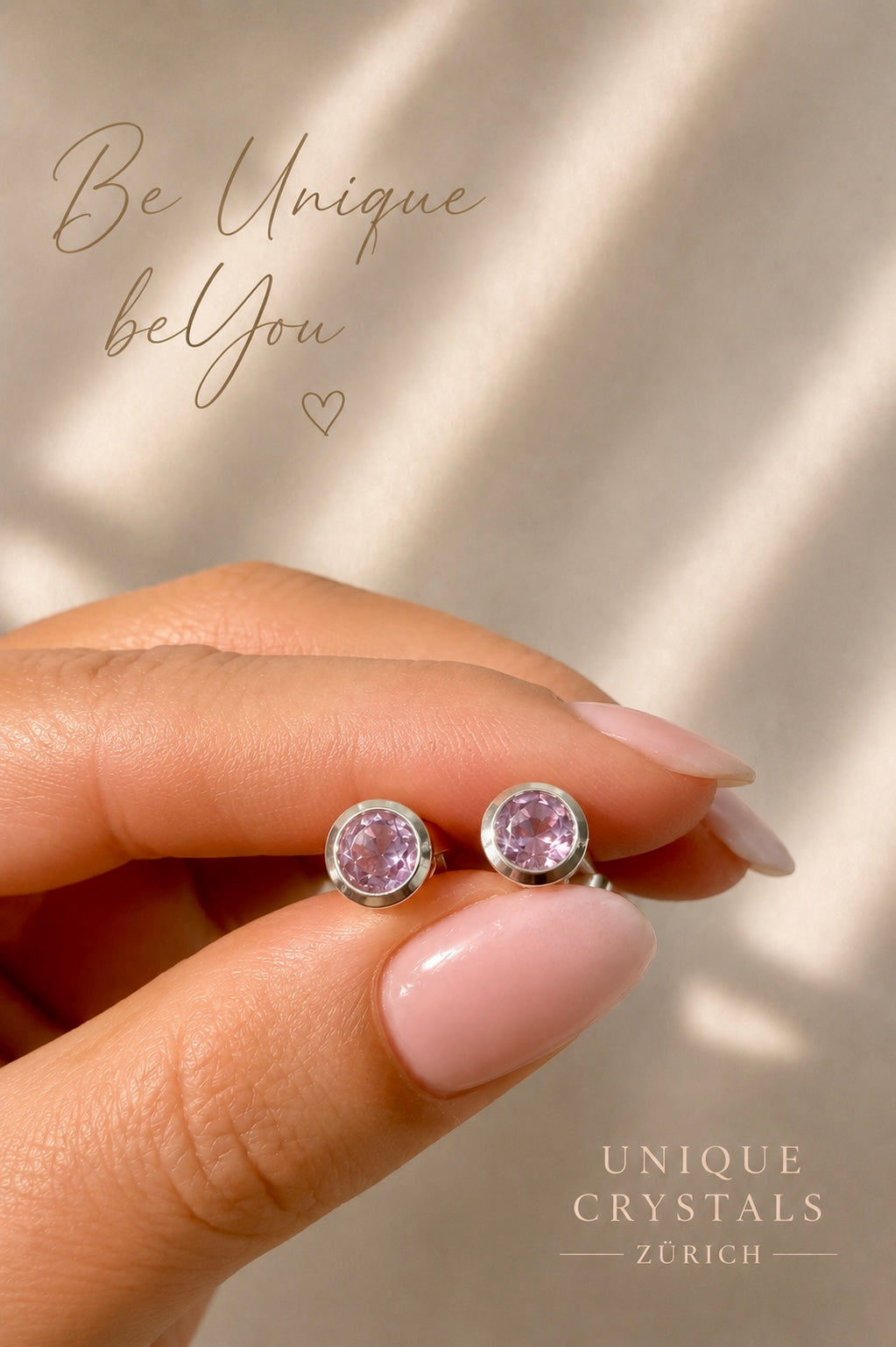 Edle Amethyst Ohrstecker im Rundschliff, 925 Silber
