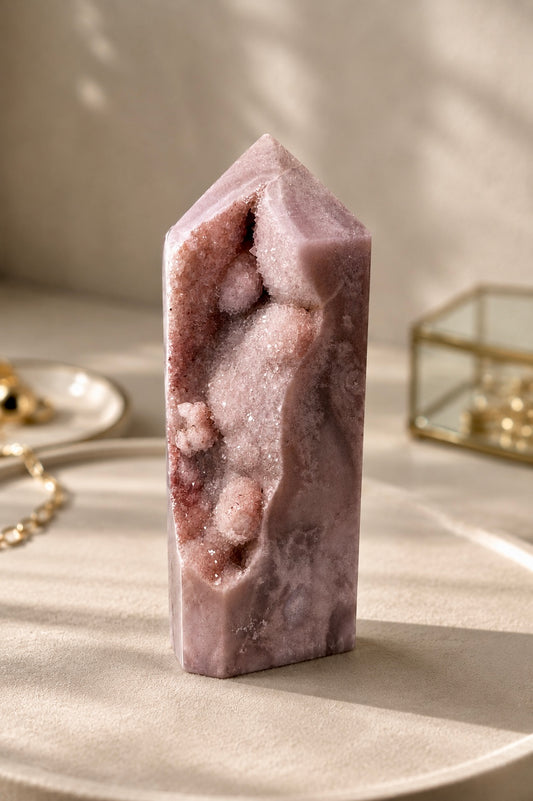 Einzigartige Pink-Amethyst-Spitze mit Bubble-Kristallen | 12 cm | 412 g | Brasilien