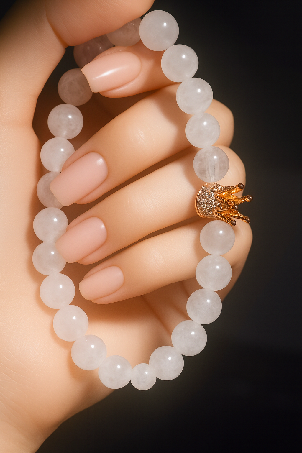 Elegantes Bergkristall-Armband mit Krönchen – UNIQUE CRYSTALS