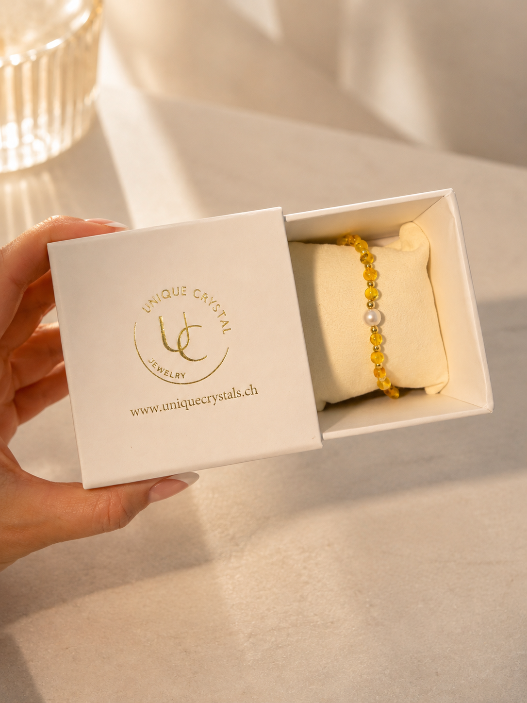 Elegantes Bernstein Armband mit echter Süsswasserperle und Amber-Perlen