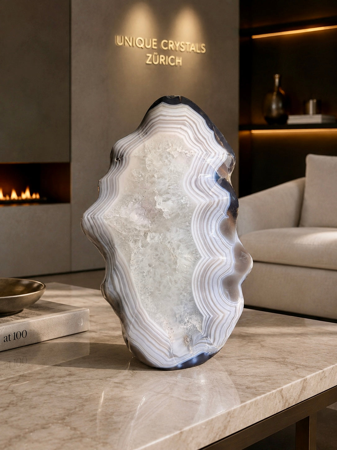 Exklusive Achat Freeform Skulptur 30 cm aus Uruguay – Handgeschliffenes Naturkunstwerk