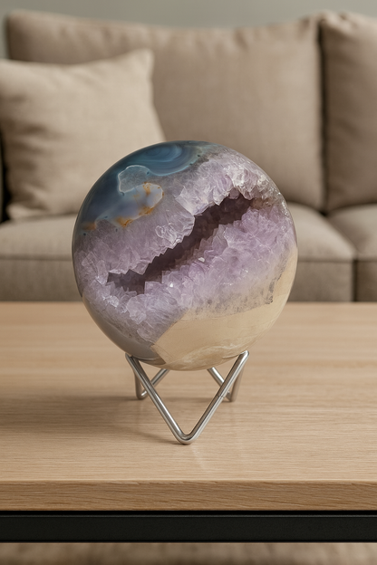 Exklusive Amethyst Kugel Brasilien 11 cm – 1.96 kg | Doppelseitige Kristallöffnung 
