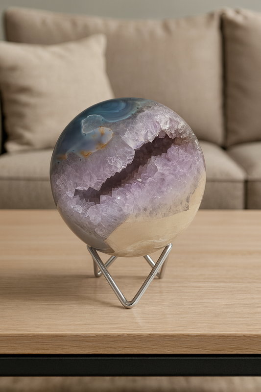 Exklusive Amethyst Kugel Brasilien 11 cm – 1.96 kg | Doppelseitige Kristallöffnung 