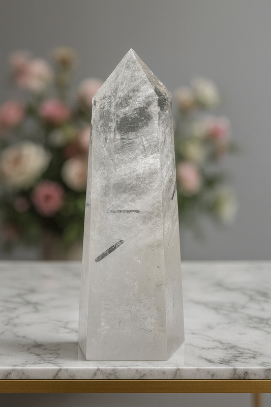 Exklusive Bergkristallspitze mit Rutil & Turmalin – 13.2 cm, 272 g – Edelstein aus Brasilien