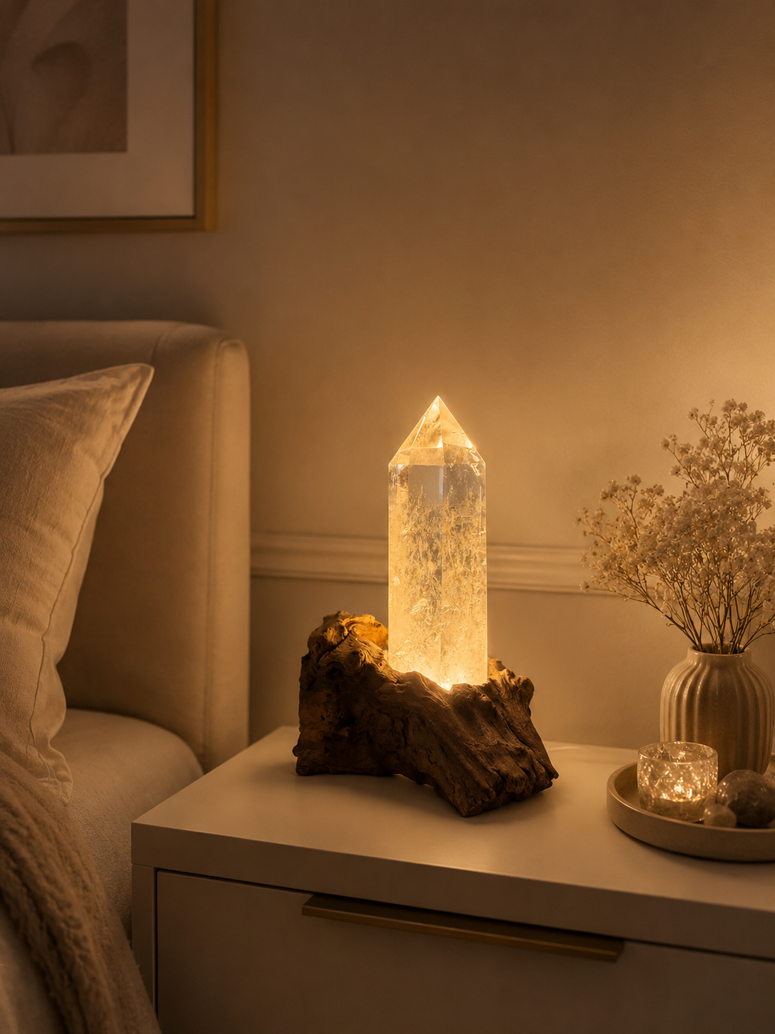 Exklusive Kristalllampe aus echtem Bergkristall