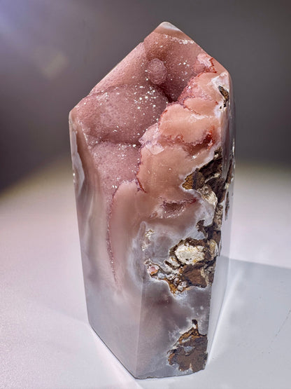 Exklusiver Edelstein-Turm 12,5 cm – Pinker Amethyst aus Brasilien, 1 kg
