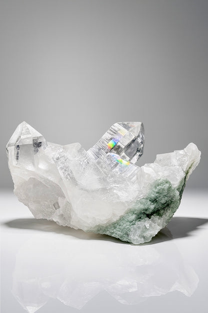 Exklusiver Himalaya Kristallstufe extra klar in Museumsqualität – 802g, 15.5x9.5cm