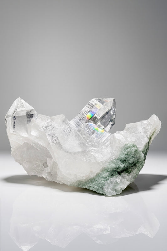 Exklusiver Himalaya Kristallstufe extra klar in Museumsqualität – 802g, 15.5x9.5cm