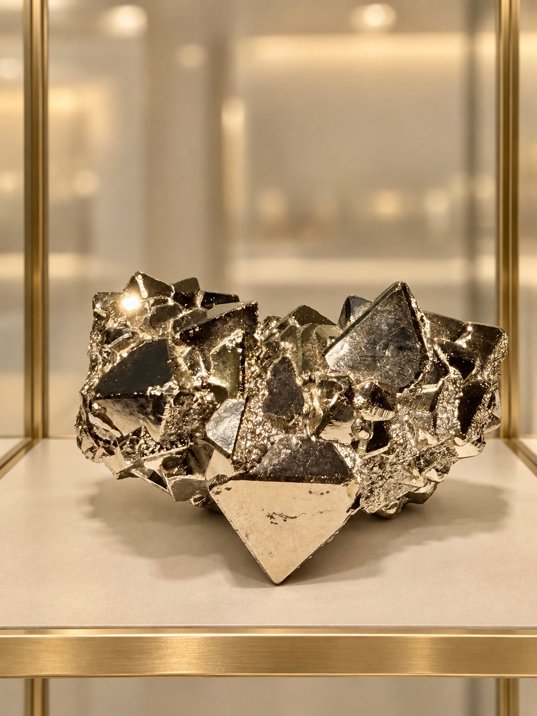 Exklusiver Pyrit aus Peru – seltene Oktaeder-Formation in Museumsqualität
