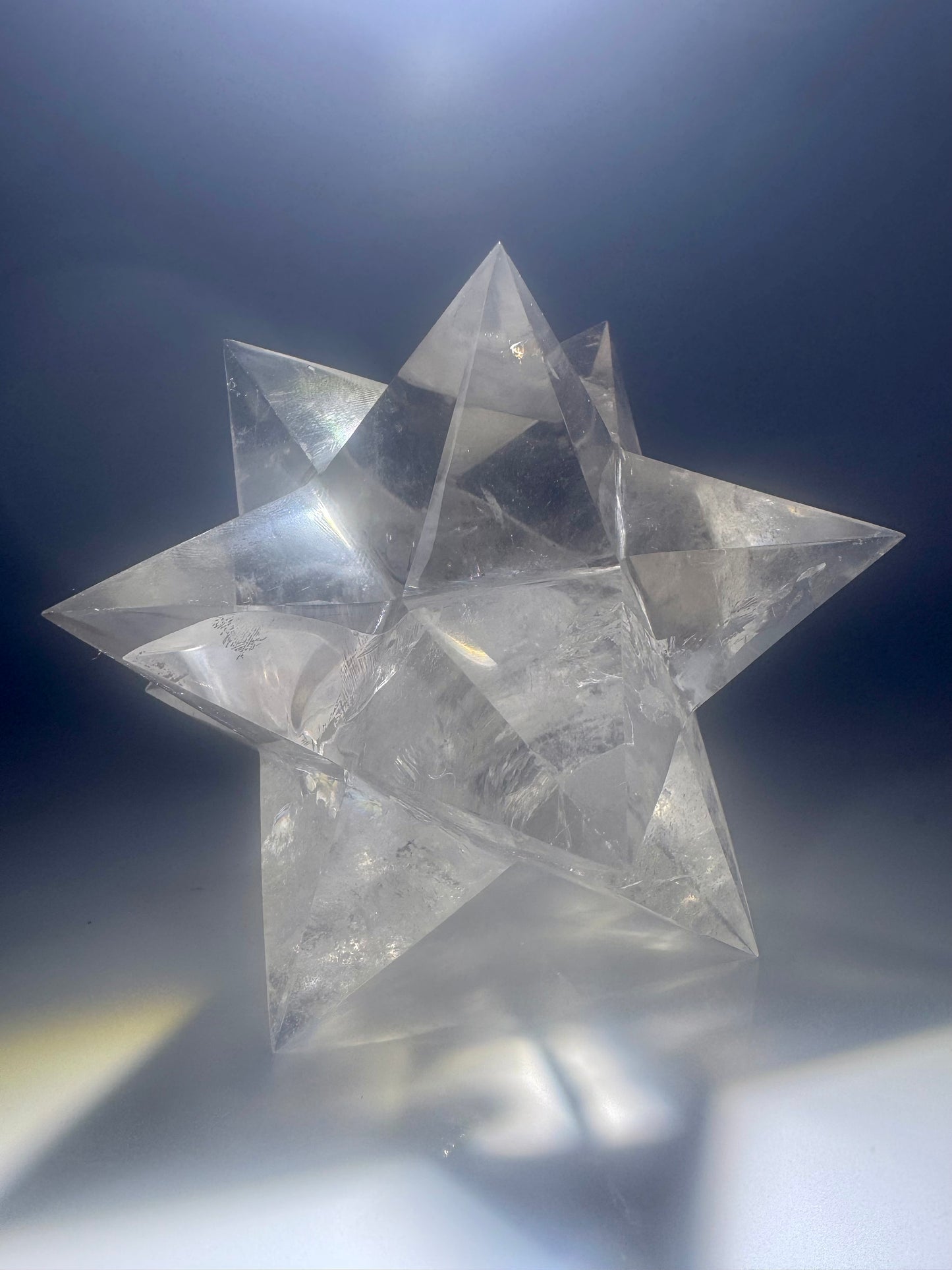 Exklusiver klarer Bergkristall Stern (Merkaba) – Sterntetraeder, Asteroid kaufen