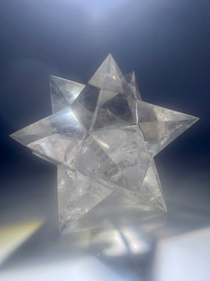 Exklusiver klarer Bergkristall Stern (Merkaba) – Sterntetraeder, Asteroid kaufen