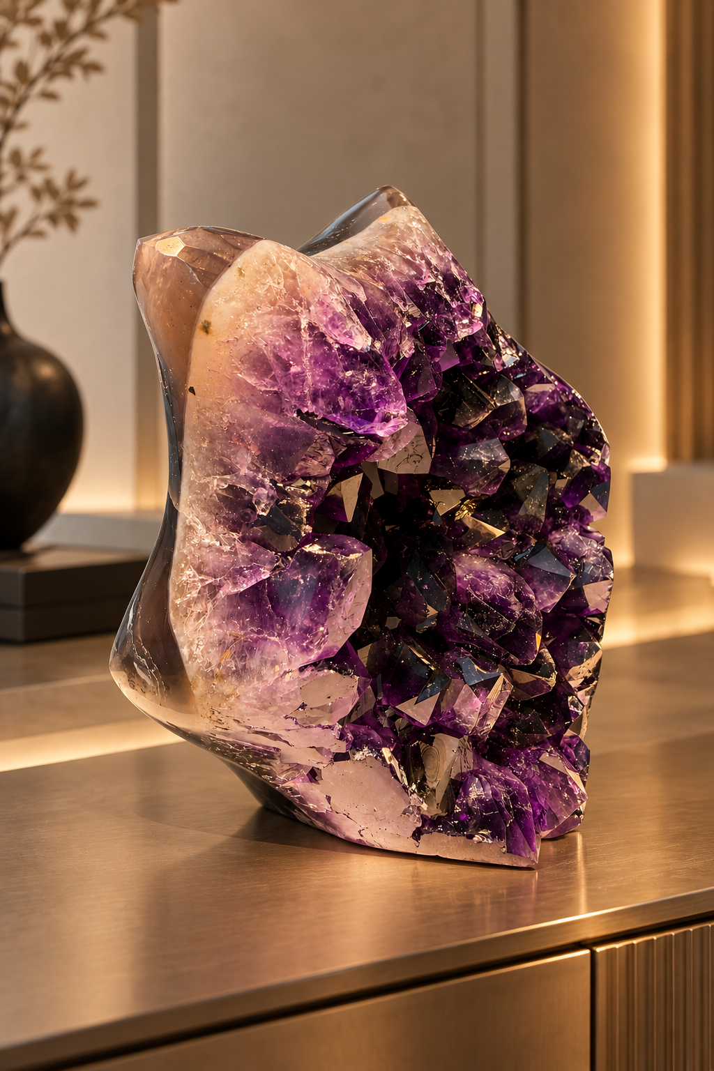 Extra dunkelviolette Amethyst Stern Druse – 9,6 cm, ca. 525 g