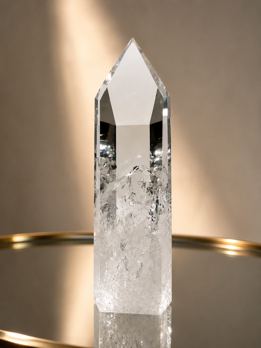 Extra grosser Lemurian Bergkristall Edelstein 27 cm 2.16 kg mit innerem Feuer