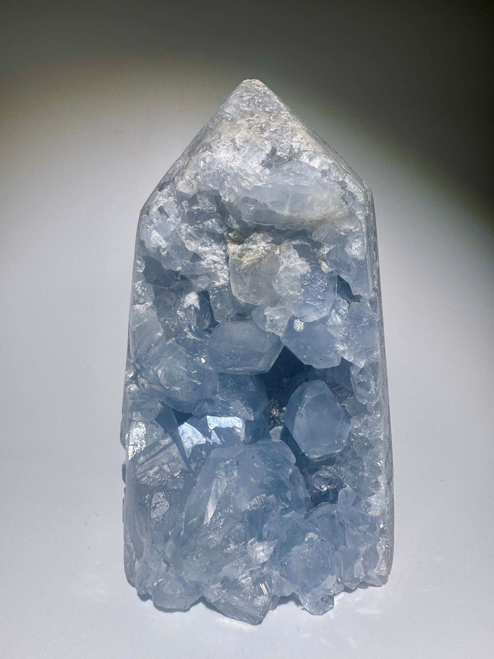 Extra klare Celestin Spitze aus Madagaskar – 13.5 cm Edelstein mit feinen Kristallen