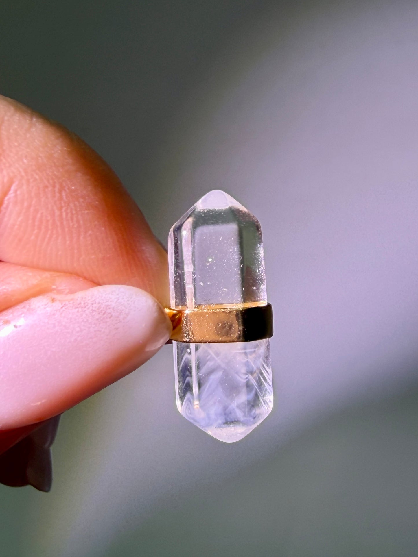 Extra klarer Blue Needle Quartz Anhänger aus Brasilien mit 925 Sterling Silber