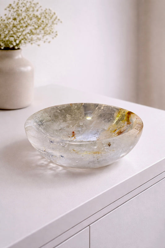 Extraklare Edelsteinschale 12,4 cm Gold Honigfarben Naturprodukt