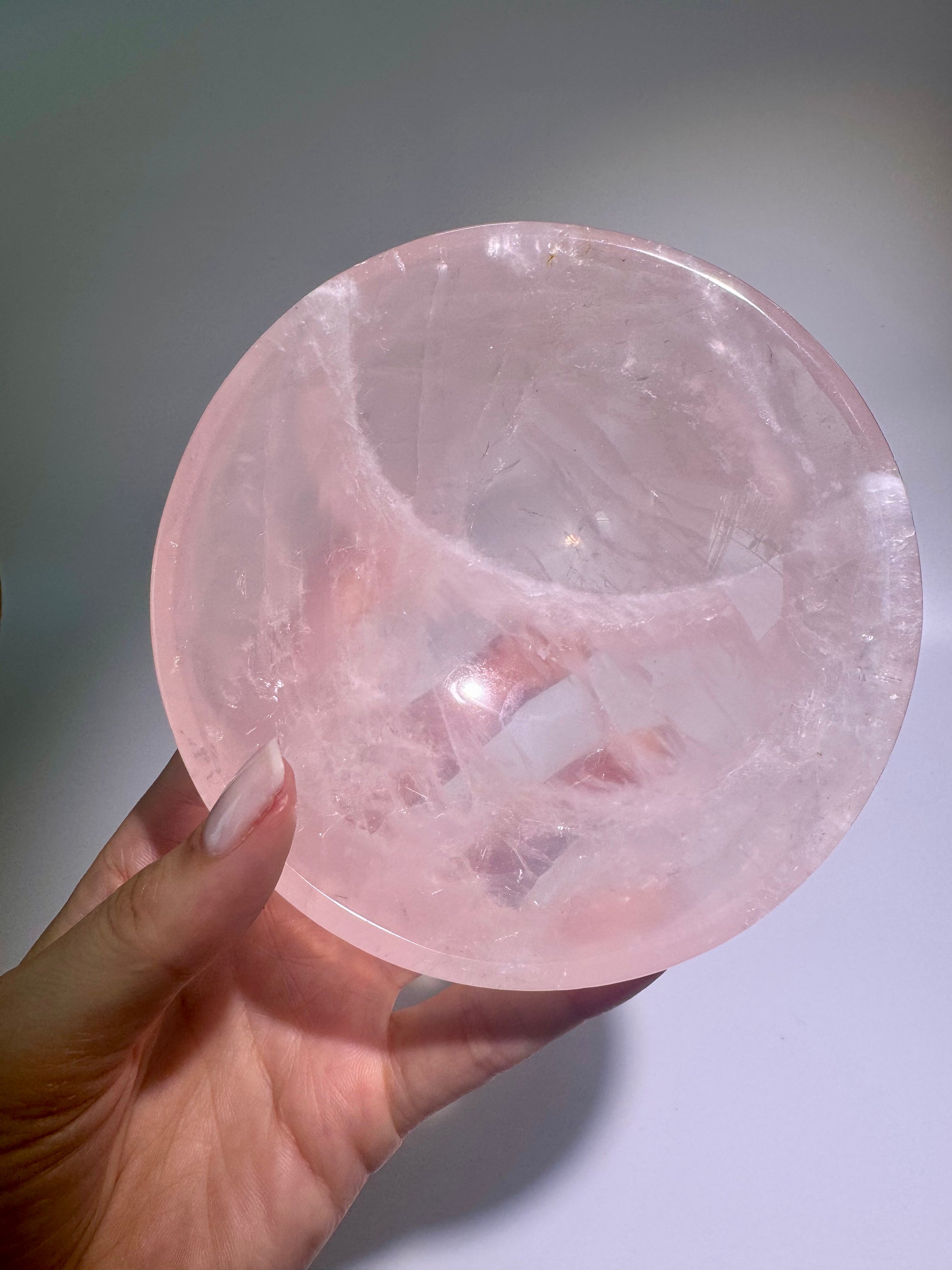 Extraklare Rosenquarzschale  – Edelsteinschale kaufen 