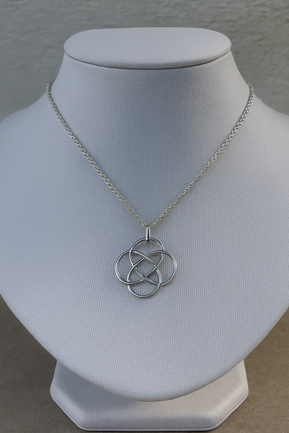 Kette mit keltischem Knoten – 925 Sterling Silber auf Rollo-Erbskette 60 cm