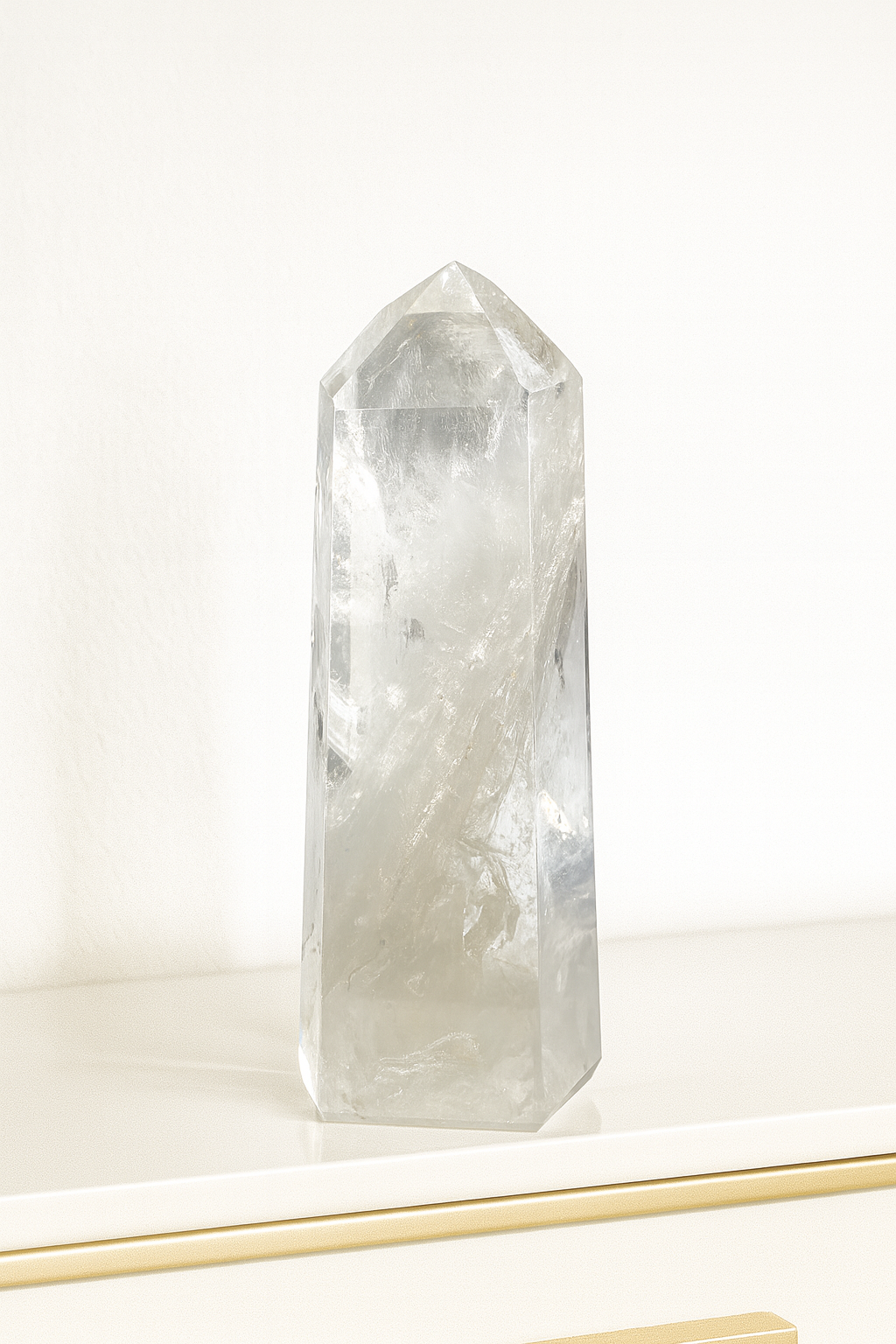 Sehr klare Bergkristallspitze – 24 cm, 1.53 kg – Edelstein aus Brasilien in Top-Qualität