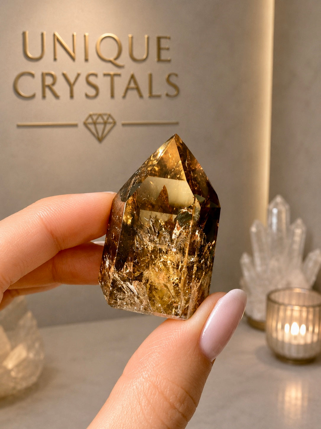 Punta di citrino naturale 6,2 cm – cristallo ultrachiaro 142 g dal Brasile 💎🍯