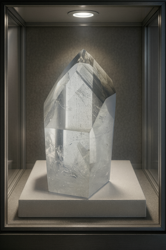Schwarze rare Phantom Kristall Spitze / Lemurian (sehr klar) 🖤 - 8.5cm, 229g