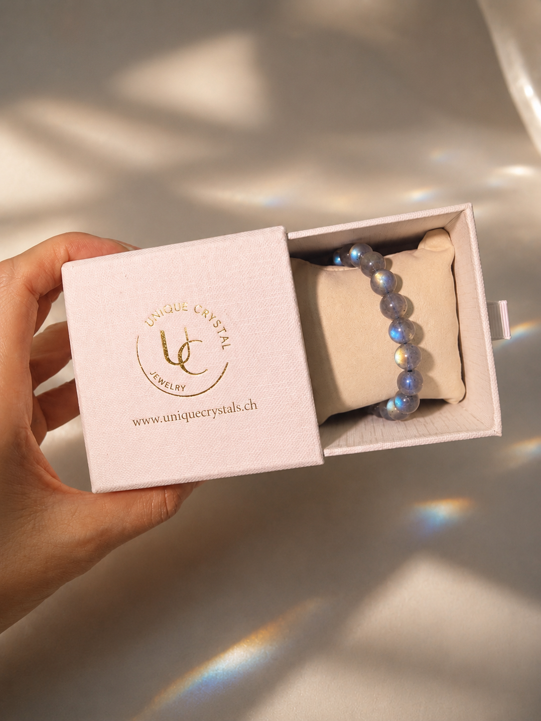 Labradorit Armband 9 mm Perlen – Premium Qualität mit Gold & Blue Flash