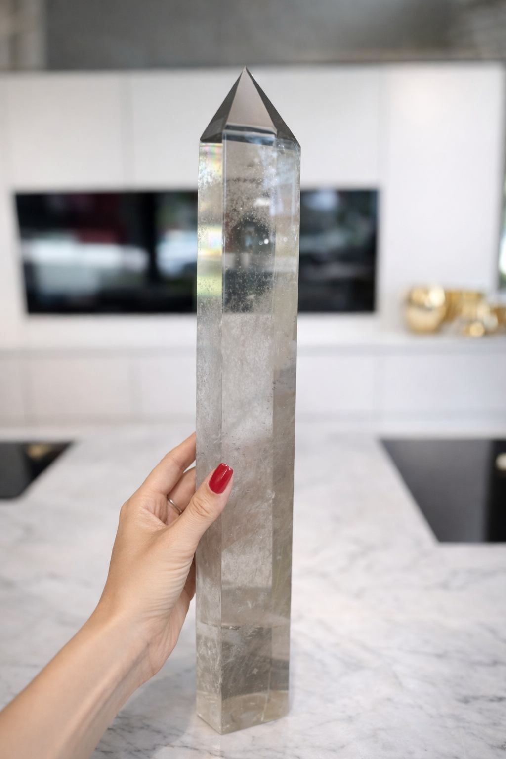 Riesige Extra Klare Rauchquarz Spitze – 47 cm, 1A-Qualität, Brasilien