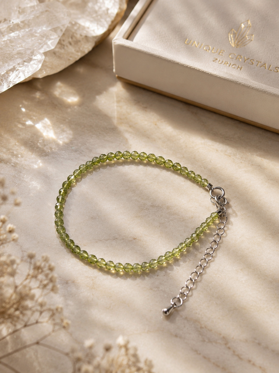 Facettiertes Kristallarmband mit Silber- oder Gold-Hardware