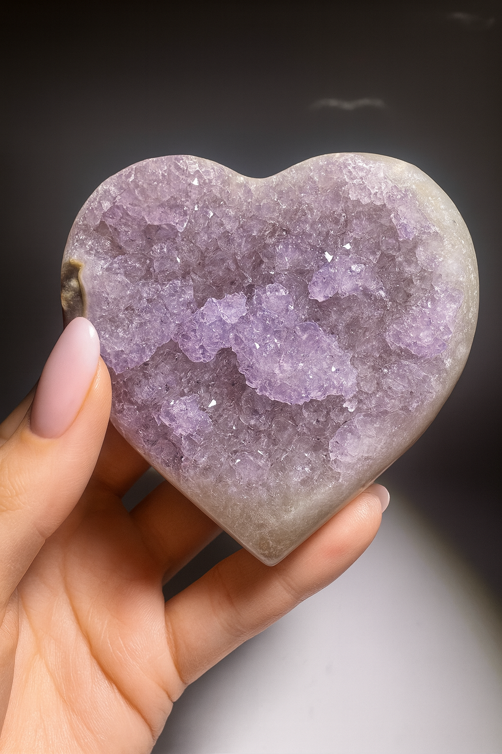 Flieder Rainbow-Amethyst Herz 7.5 cm – Uruguay | Unique Crystals