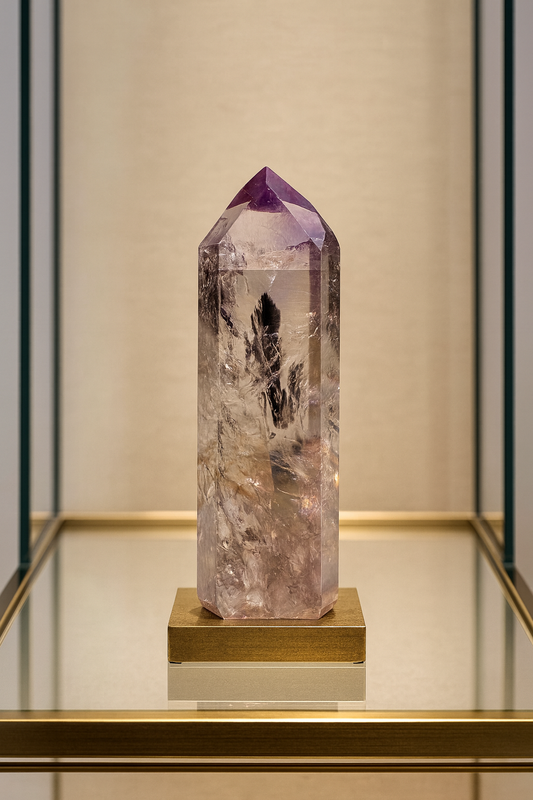Fluoreszierende Ametrin-Phantomspitze – 9 cm, 88 g | Museumsqualität aus Brasilien mit UV-Effekt