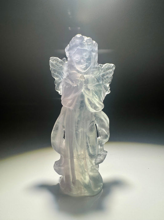 Fluorit Engel 8 cm kaufen – Handmade Unikat | UNIQUE CRYSTALS Schweiz