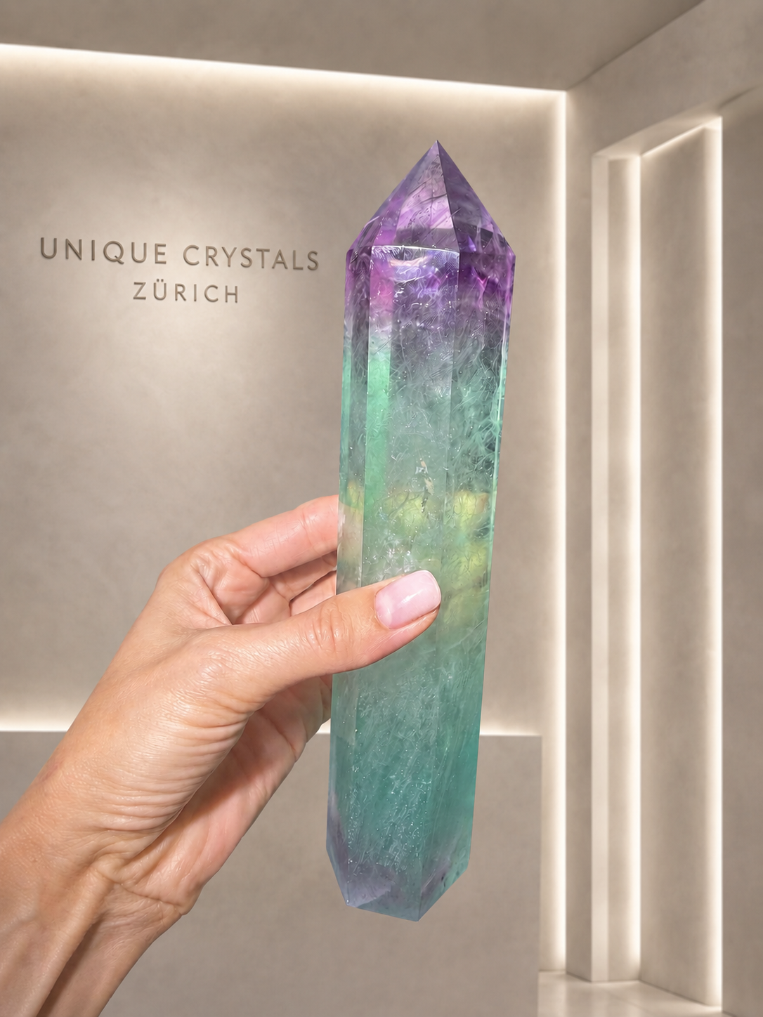 Fluorit Spitze Grün-Violett – 22 cm | 855 g | Premium Qualität aus Brasilien