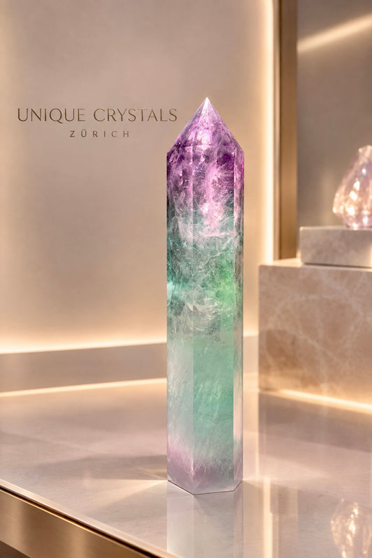 Fluorit Spitze Grün & Violett – 22 cm | 855 g | A-Qualität aus Brasilien
