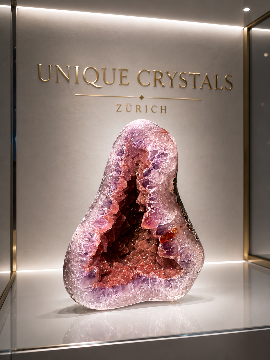 Freiform Amethyst Geode mit Doppelkristallisation I Uruguay – 317 g