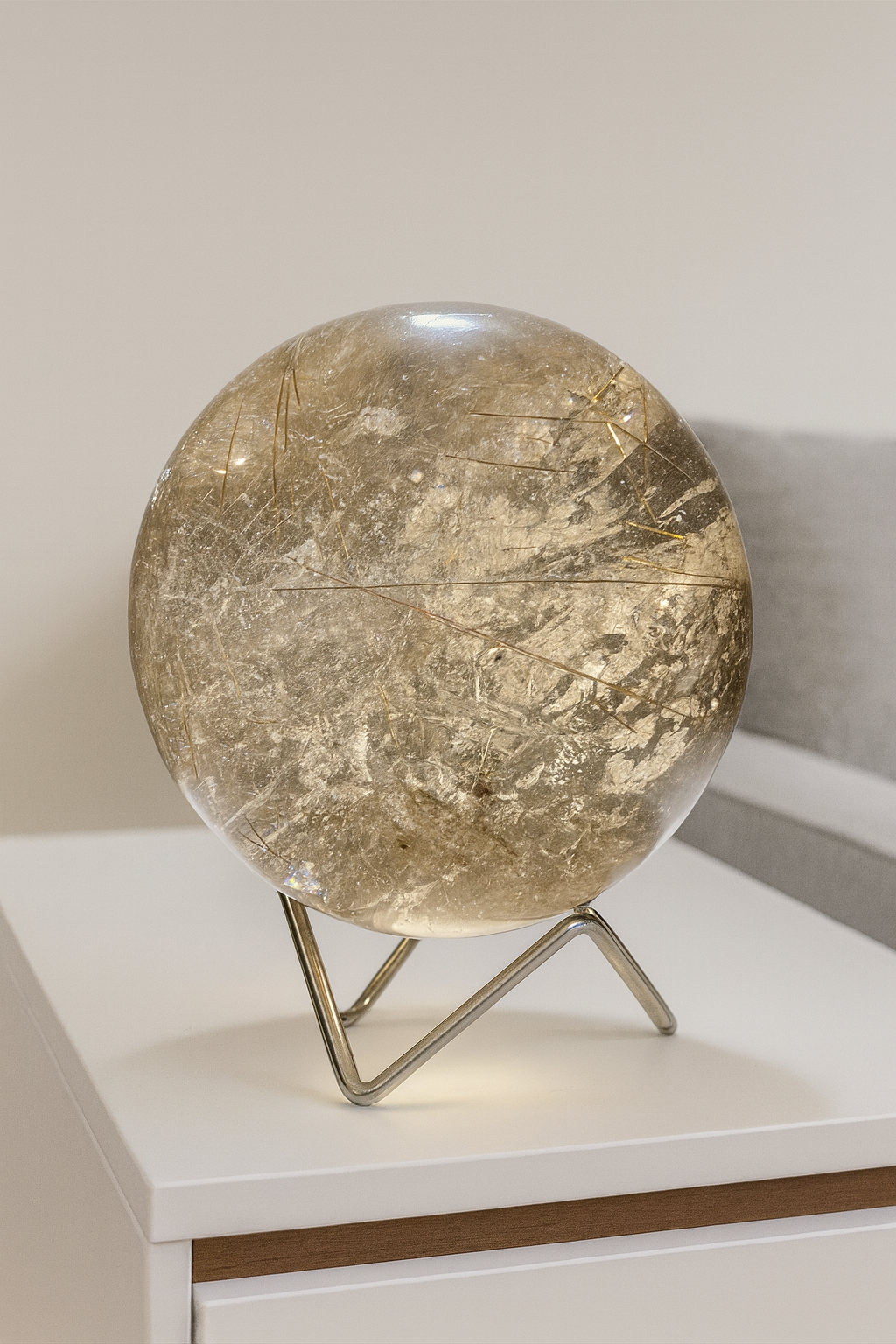 Golden Rutile Kugel 11.2 cm · 2.38 kg – Extra Qualität aus Brasilien