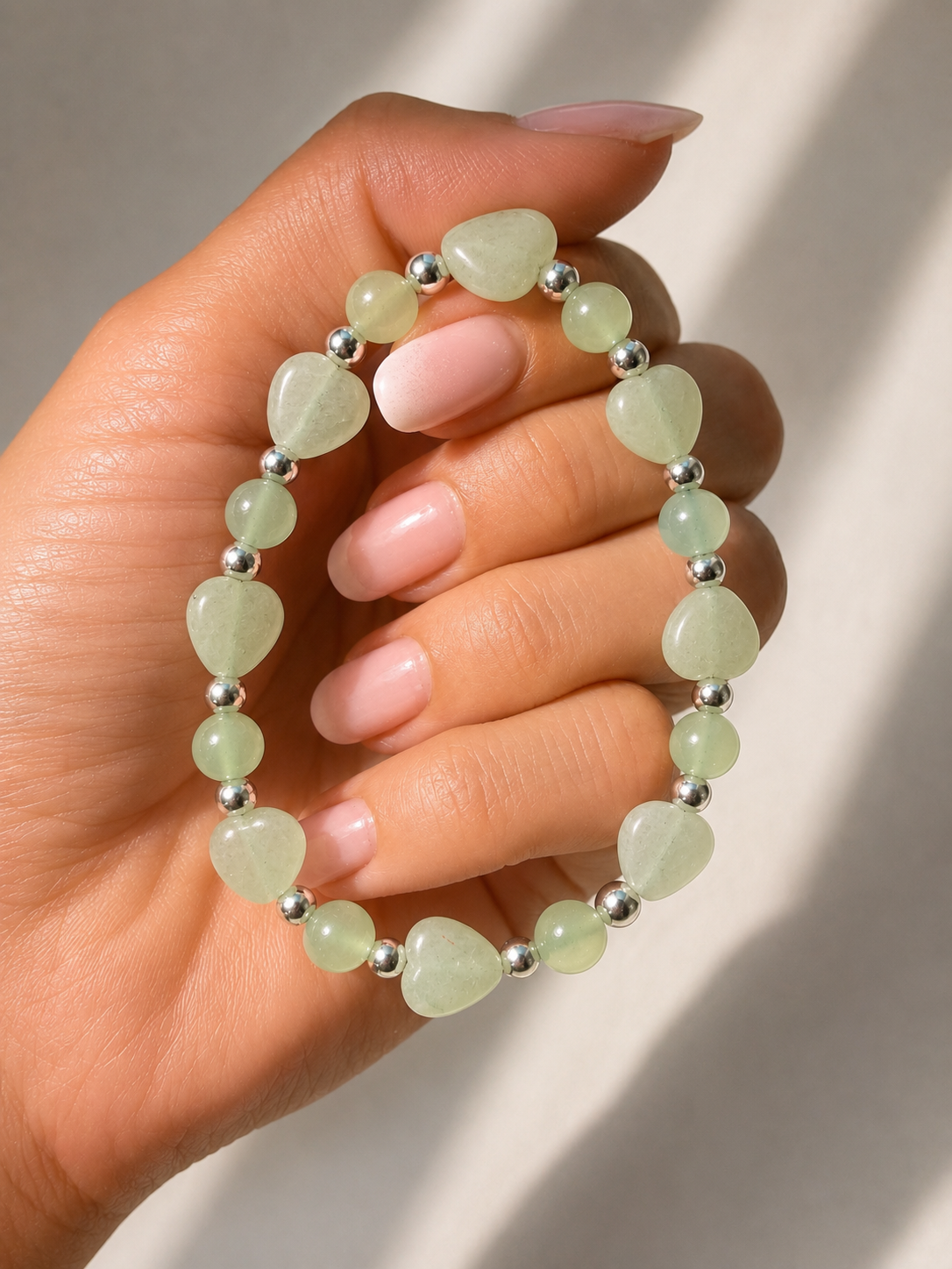 Herz Armband aus Edelsteinen | Kristallarmband Damen | Bergkristall, Rosenquarz & mehr