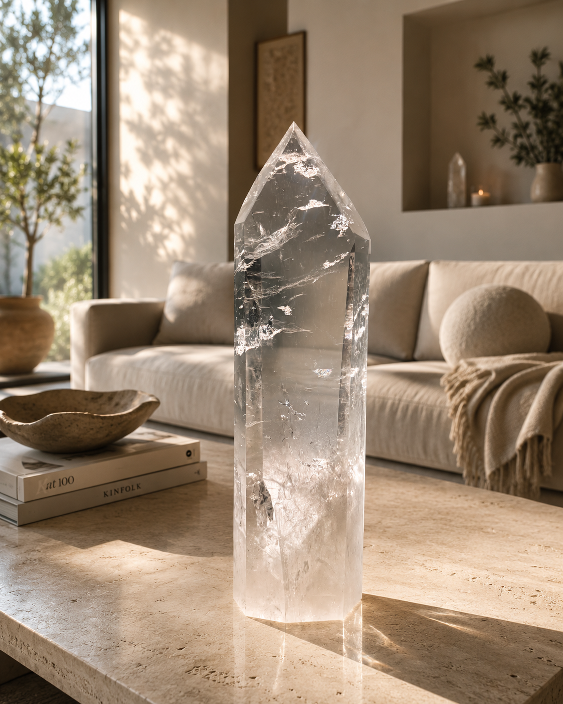 Lemurian Kristallspitze AAA – 38 cm, 4.4 kg | Meisterkristall der göttlichen Verbindung
