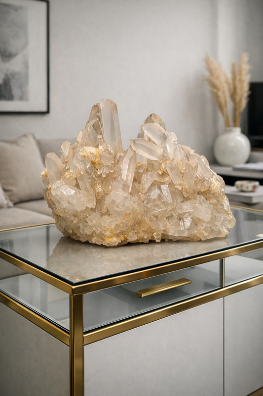 Himalaya Edelstein Quarz Light Pink mit unzähligen feinen Kristallspitzen