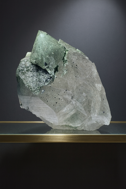 Himalaya Kristallquarz mit Chlorit-Phantom – 9 x 7.5 cm, 384 g – Museumsstück