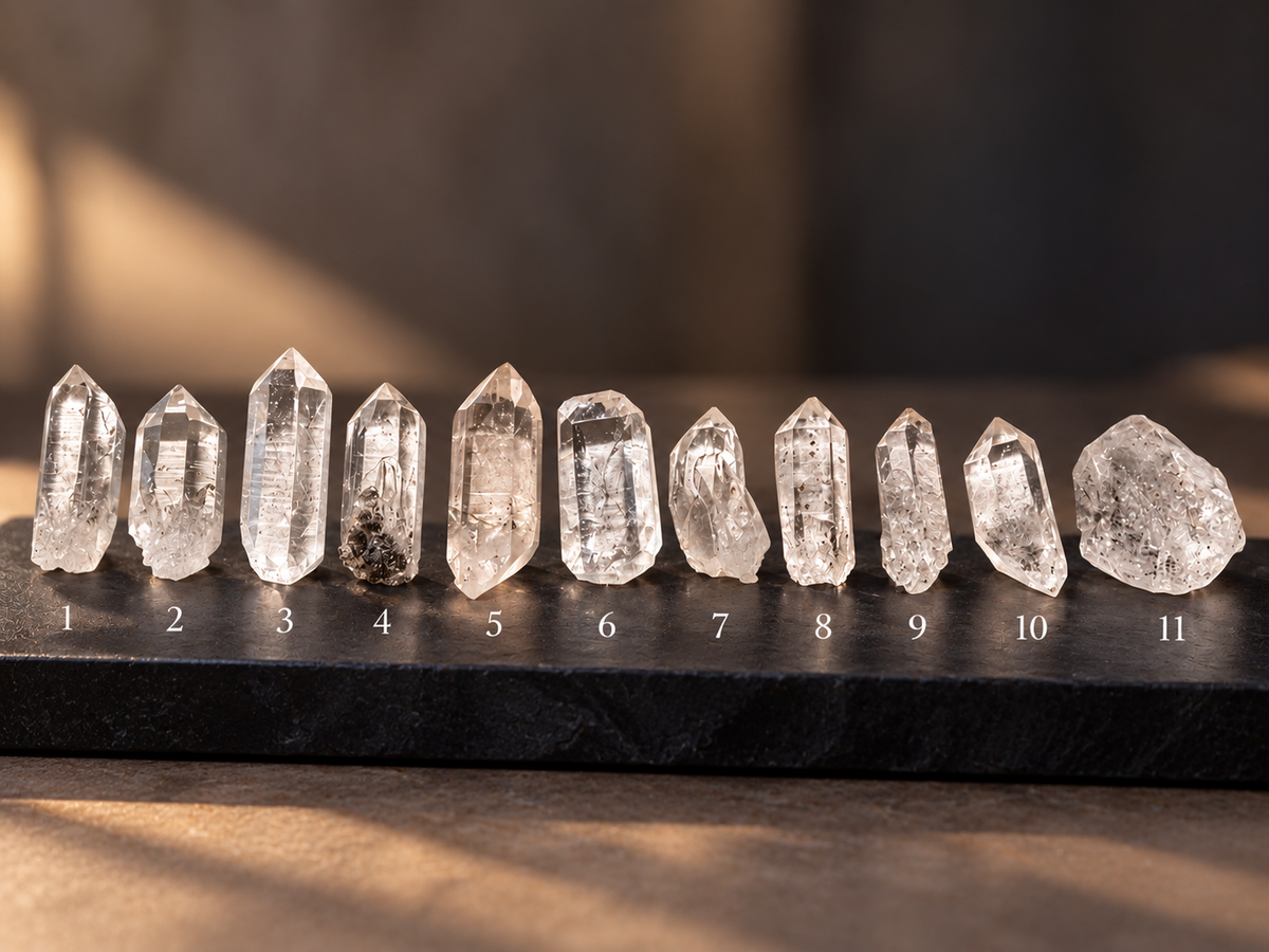 Himalaya Quartz Spitze – mit natürlichen limonitischen Linien | 3,7 cm