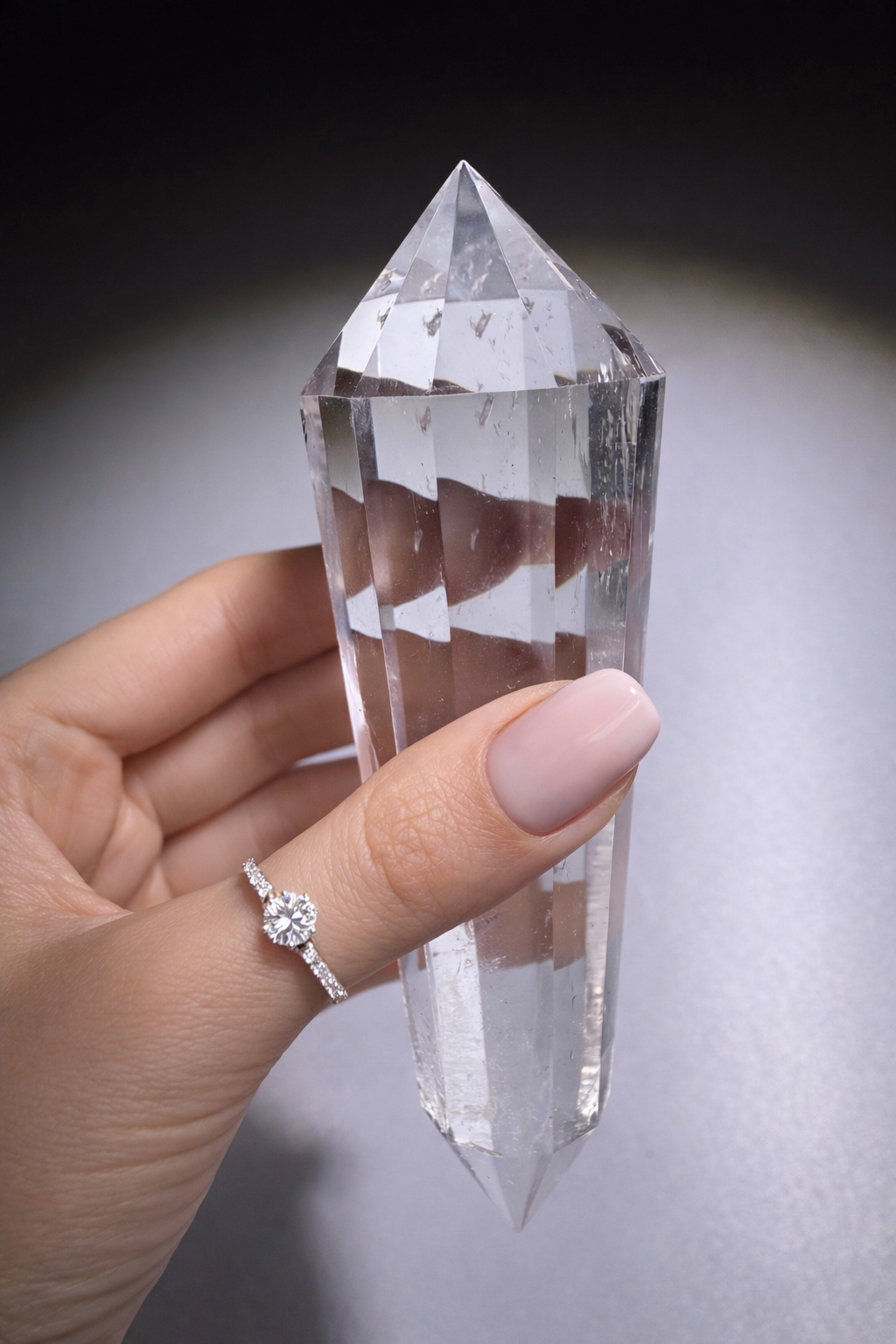 Hochfrequenter Lemuria Bergkristall · 12 Facetten · 191 g