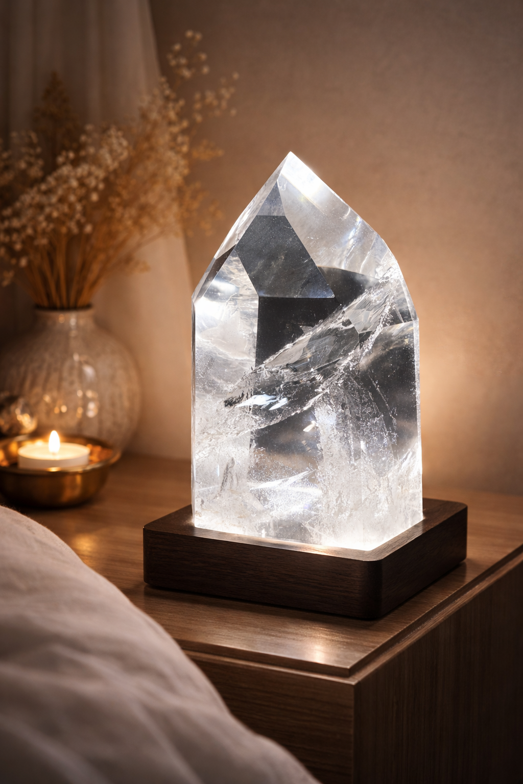 Hochklarer Lemurian Edelstein aus Bahia mit Lichtreflexen