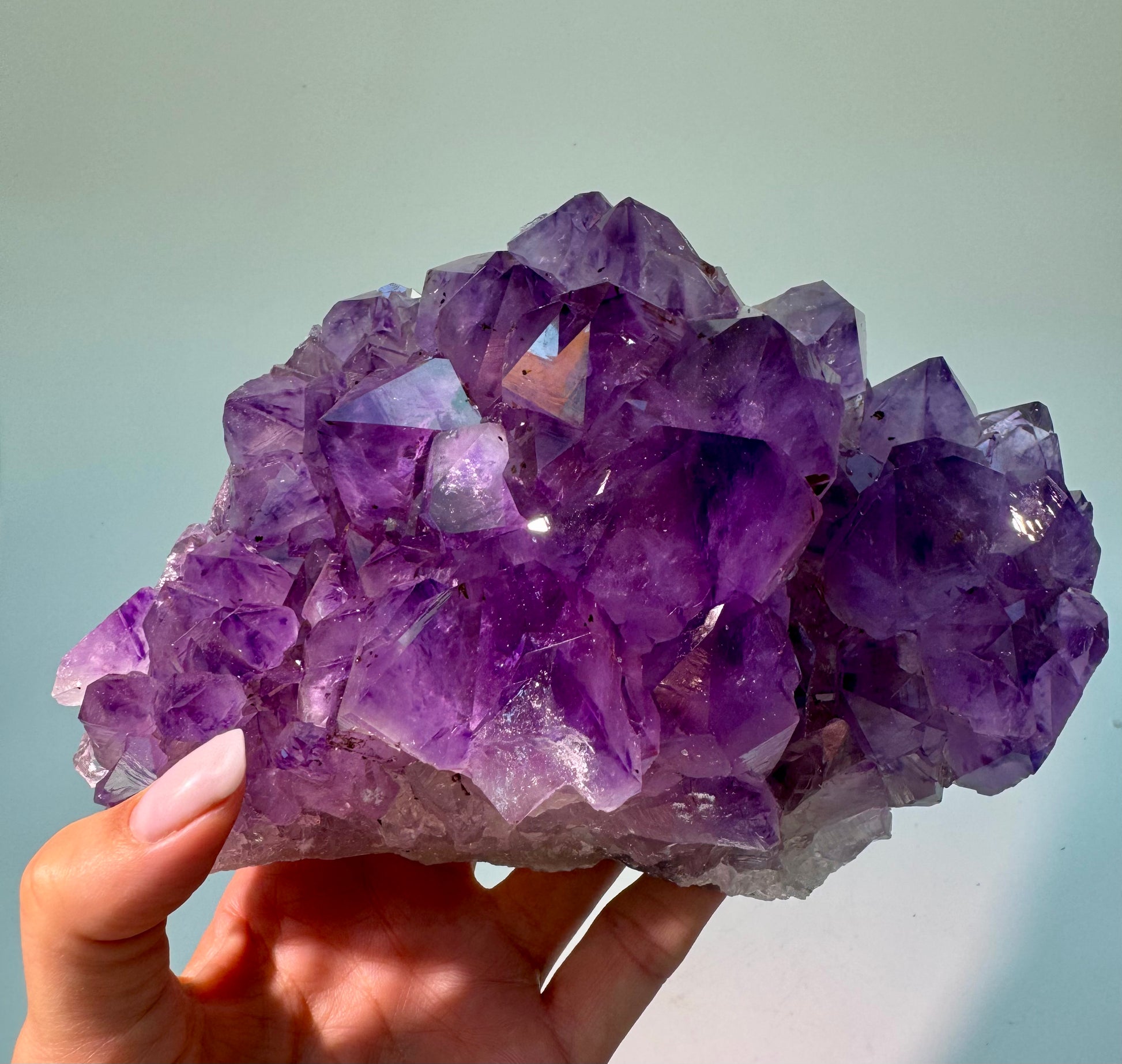 Hochwertige Amethyst Druse Cluster 1.6 kg tief violett AAA Qualität Heilstein Rohstein ca. 15 cm