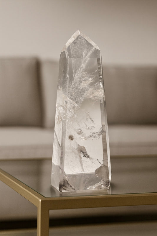 Hochwertige Quarz Spitze 15 cm – Bergkristall in Top-Qualität