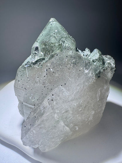 Himalaya Kristallquarz mit Chlorit-Phantom – 9 x 7.5 cm, 384 g – Museumsstück