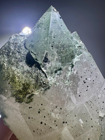 Himalaya Kristallquarz mit Chlorit-Phantom – 9 x 7.5 cm, 384 g – Museumsstück